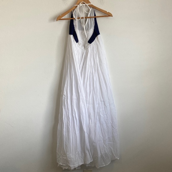 J. Crew Crochet mixy dress in White Navy- Size Medium - Picture 3 of 6